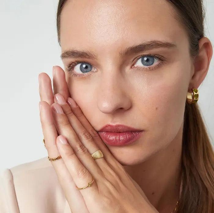 Ring Bloem goud size 17