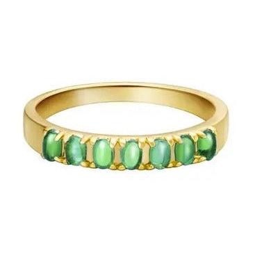 Ring Colored Row Koper groen size 16
