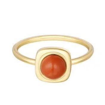 Ring Dot goud oranje size 17