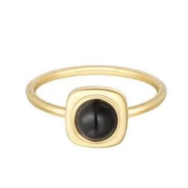 Ring Dot goud zwart size 17