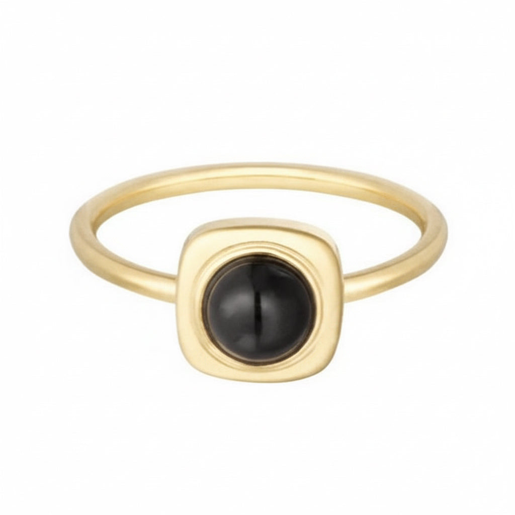 Ring Dot goud zwart size 17