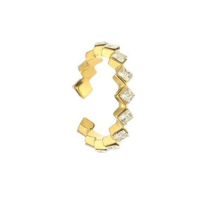 Ring Gemstone goud wit one-size verticaal