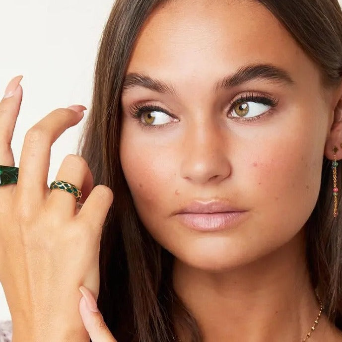 Ring Giraf Patroon groen size 16