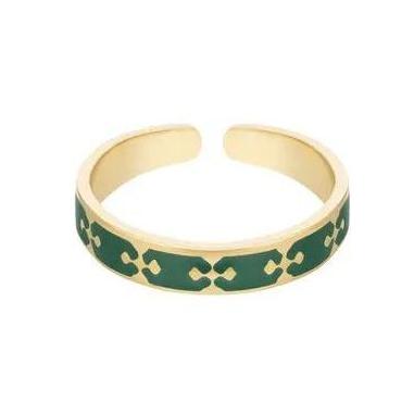 Ring Kleurrijke goud groen one size