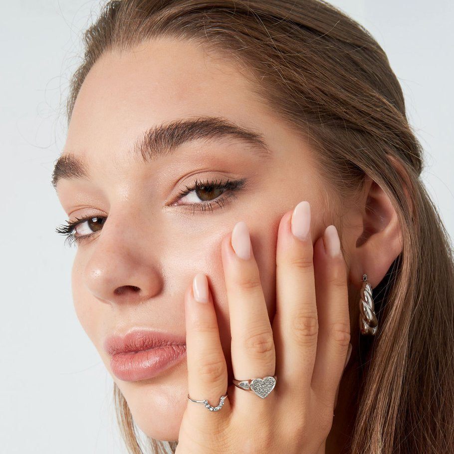 Ring Maan Steentje zilver