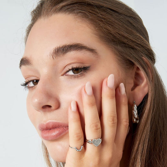 Ring Maan Steentje zilver