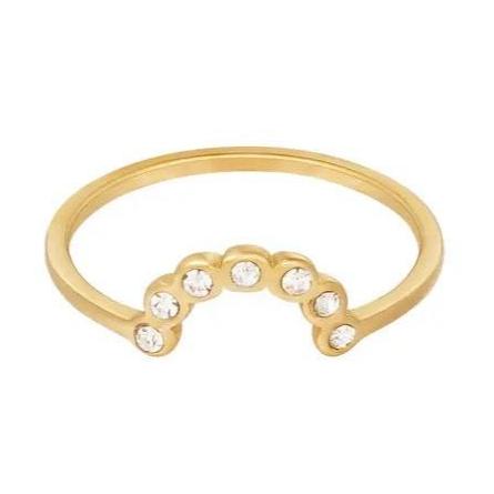 Ring Maan met Steentjes goud size 16