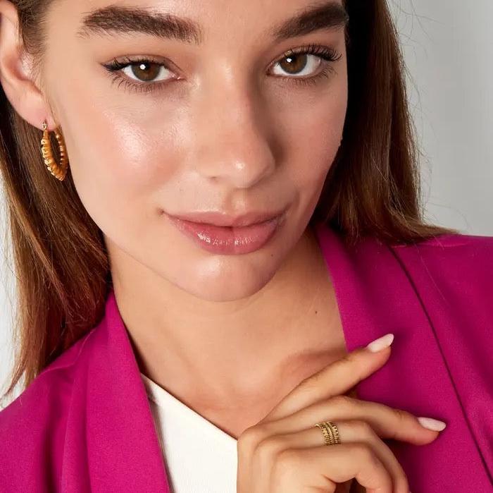 Ring Print goud one size