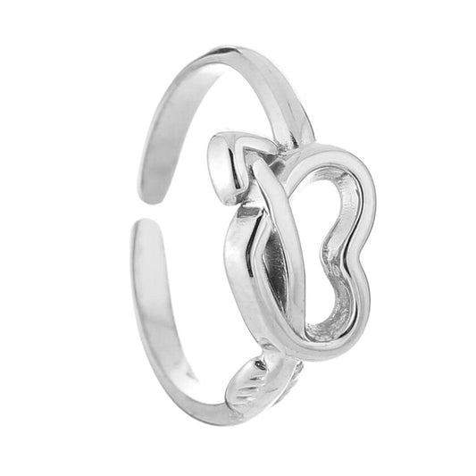 Ring Hartje Pijl zilver staand