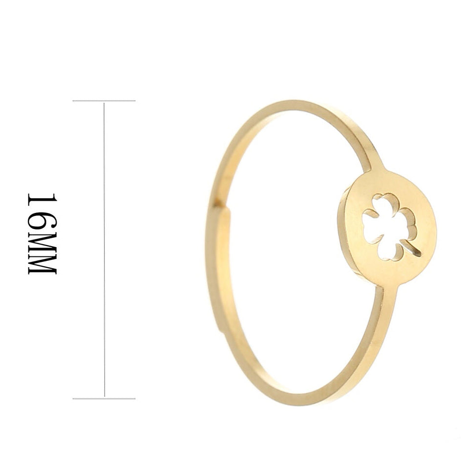 Ring Klavertje 4 goud one-size maat