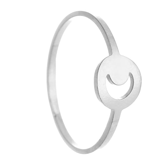 Ring Maan zilver one-size staand