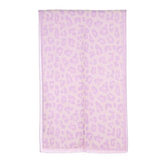 Sjaal Panter lila crème 185x55cm