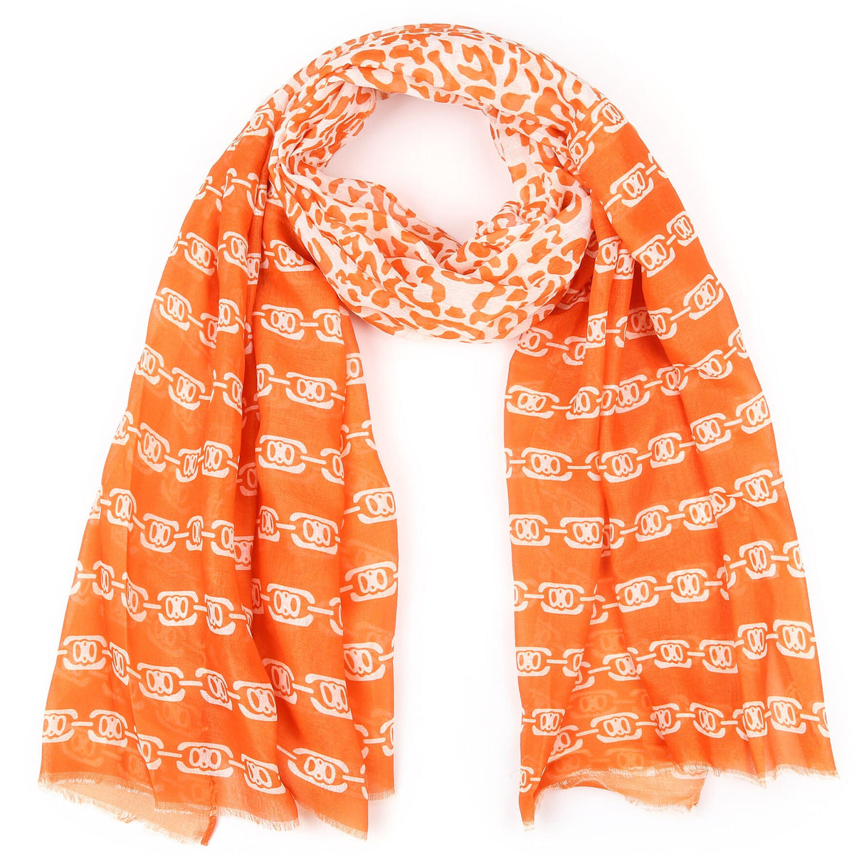 Sjaal Chains oranje 180x90cm