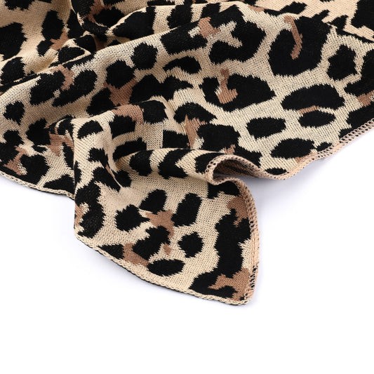 Sjaal Luipaard Gebreid camel detail