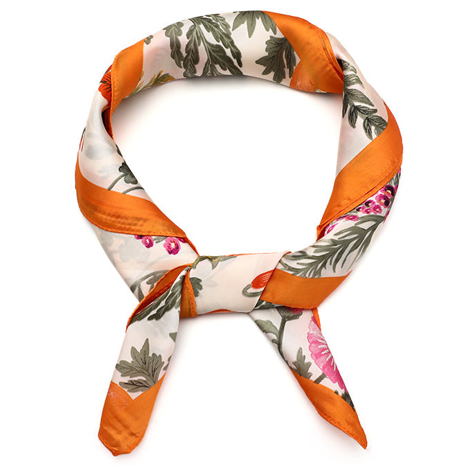 Sjaaltje Botanic vierkant oranje 70x70cm voorbeeld
