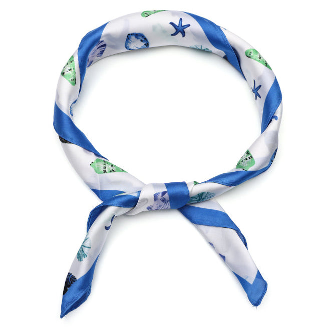 Sjaaltje Wild Shell vierkant blauw 70x70cm voorbeeld