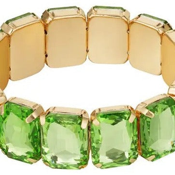 Armband Grote Stenen goud groen