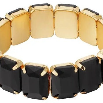 Armband Grote Stenen goud zwart