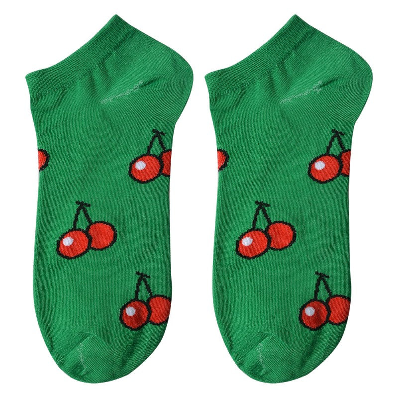 Sokken Kersen groen one-size