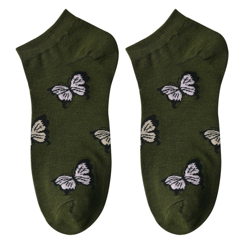 Sokken Vlinders groen one size