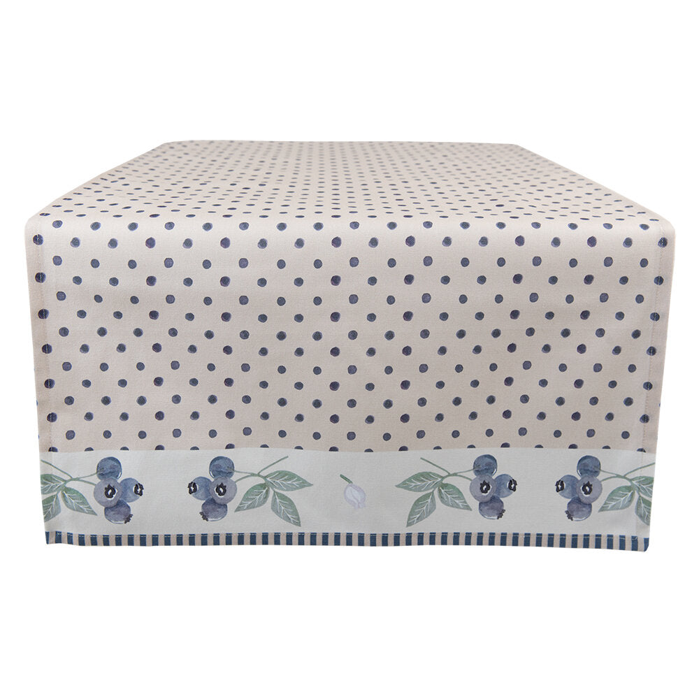 Tafelloper Blauwe Bes beige blauw groen 140x50cm