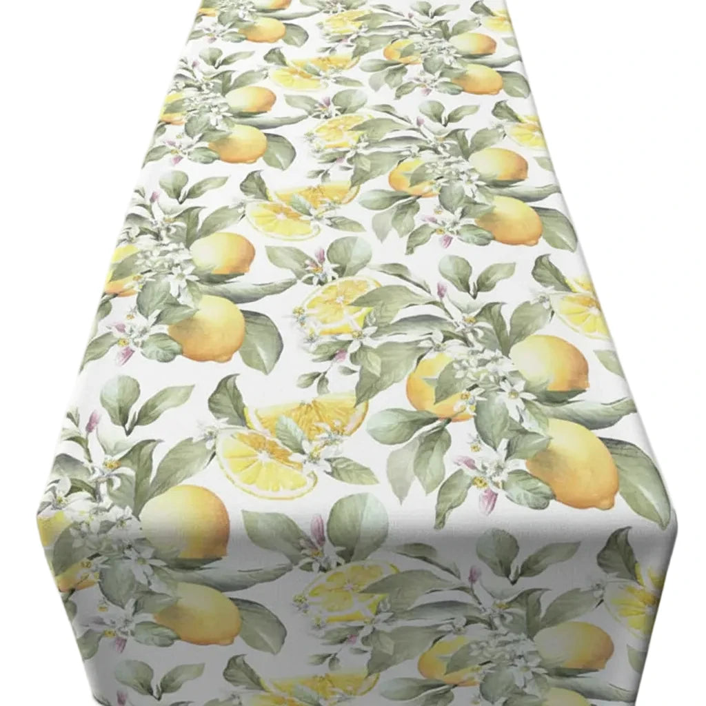 Tafelloper Limoni wit geel 150x40cm