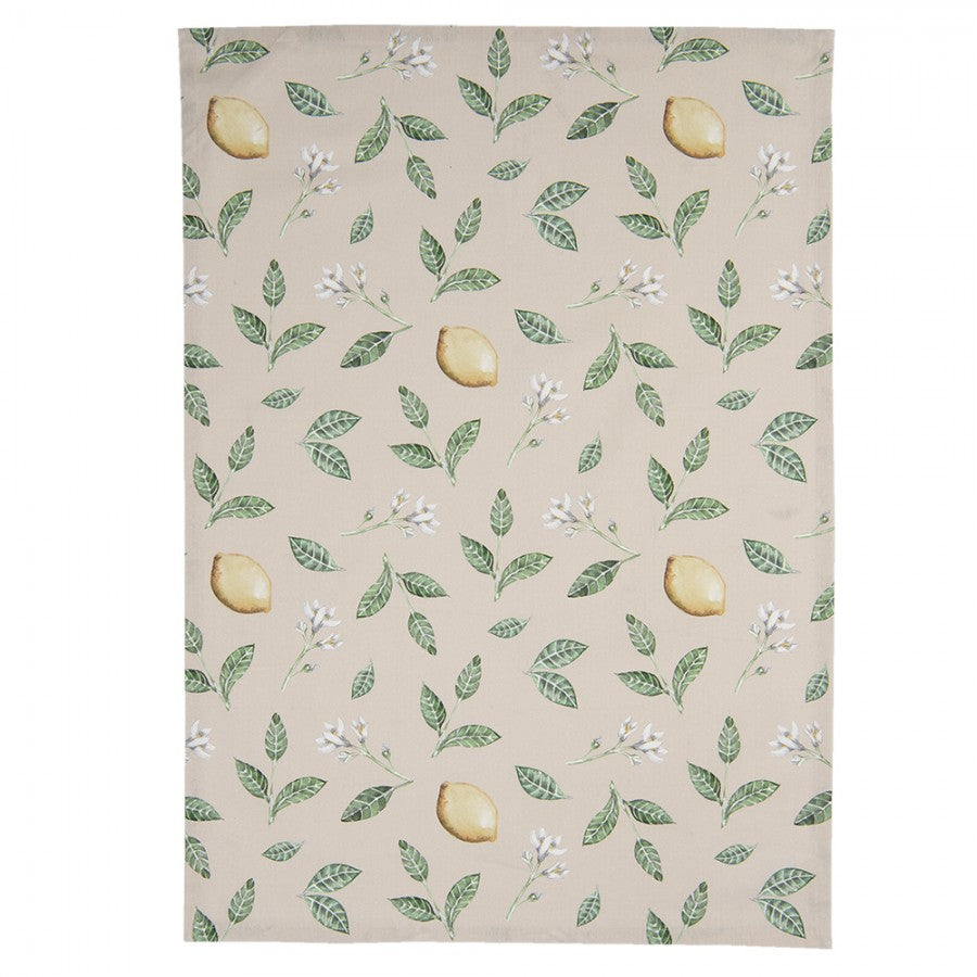 Theedoek Citroen geheel Katoen beige-geel recht 70x50cm