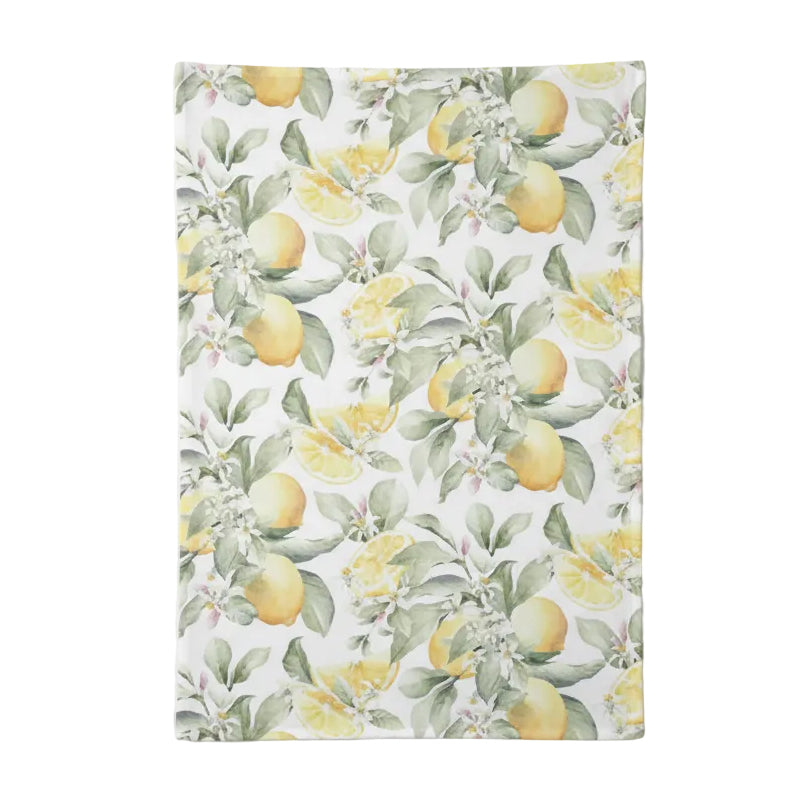Theedoek Limoni wit geel groen 70x50cm