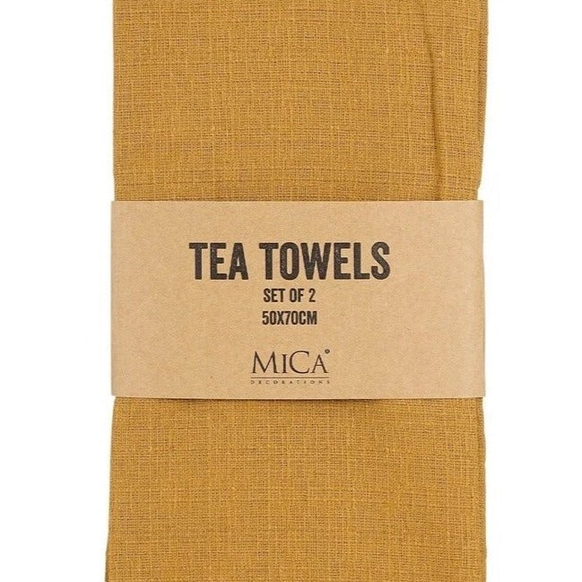 Keukendoek Villia set-van-2 donkergeel 70x50cm