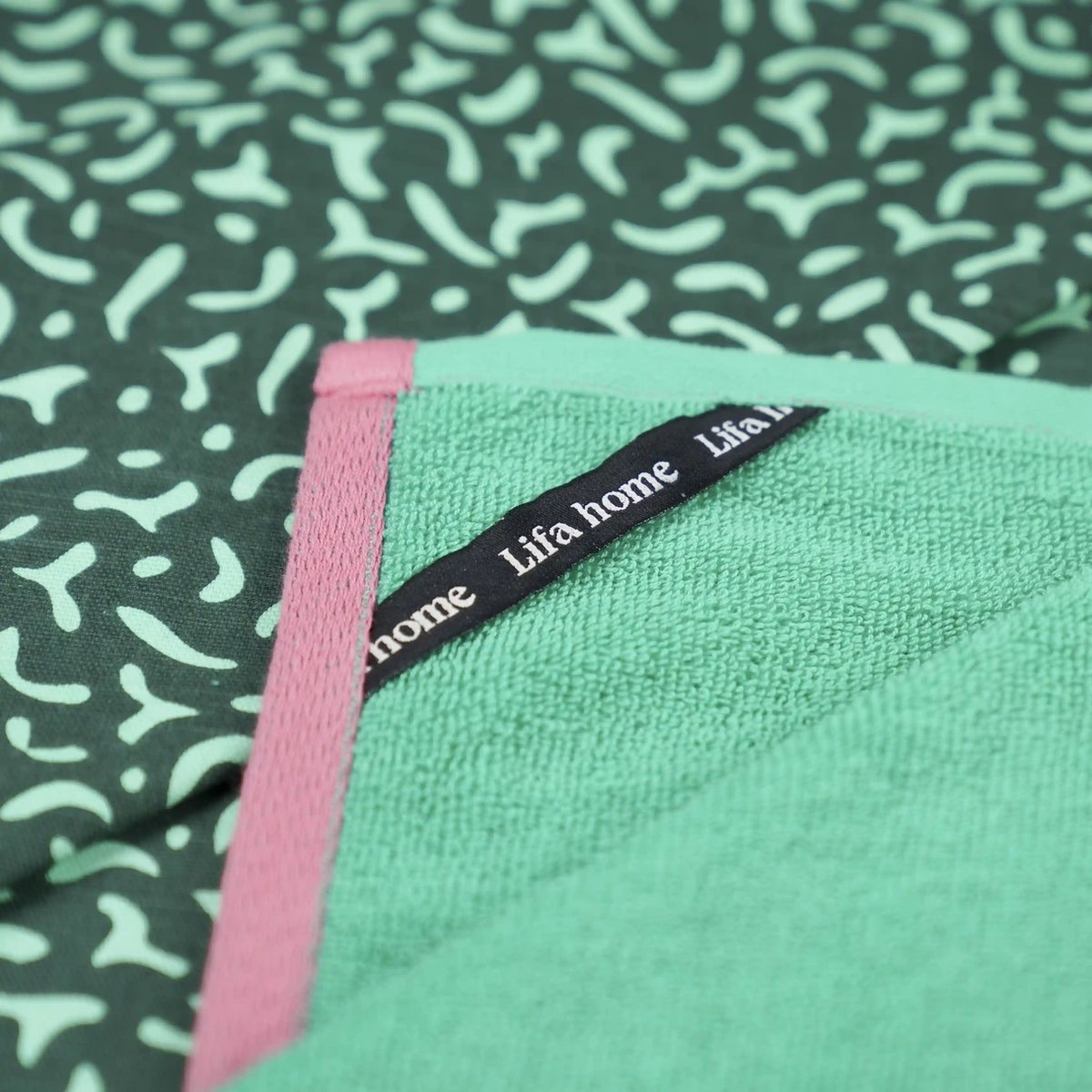 Keukendoek en handdoek set Vivid Green Green 65x65cm + 50x50cm