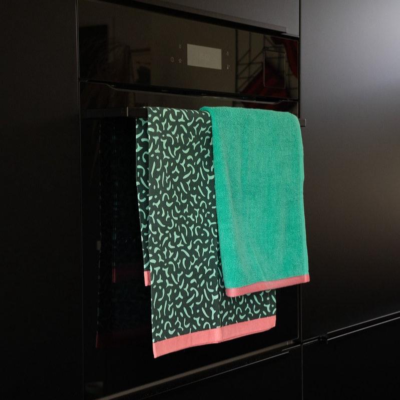 Keukendoek en handdoek set Vivid Green Green 65x65cm + 50x50cm