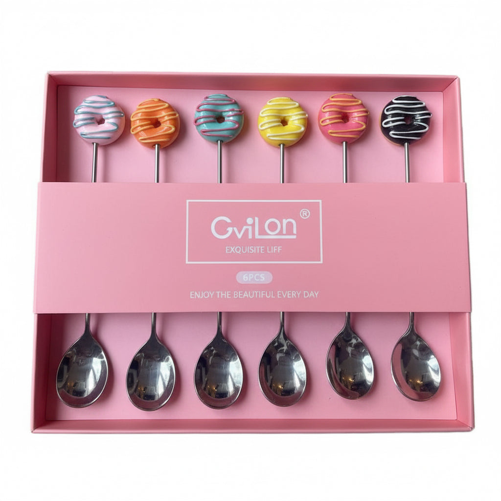 Theelepels set-van-6 Donut Swirl RVS