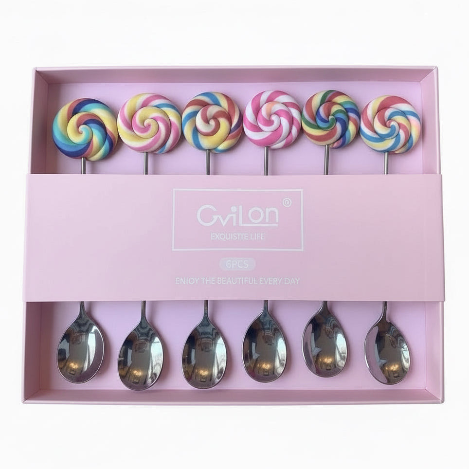 Theelepels set-van-6 Lolly RVS
