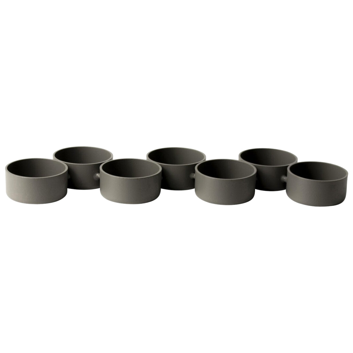 Theelichthouder Cadena 7 stuks grijs 26x8x2cm