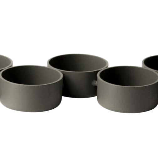 Theelichthouder Cadena 7 stuks grijs 26x8x2cm