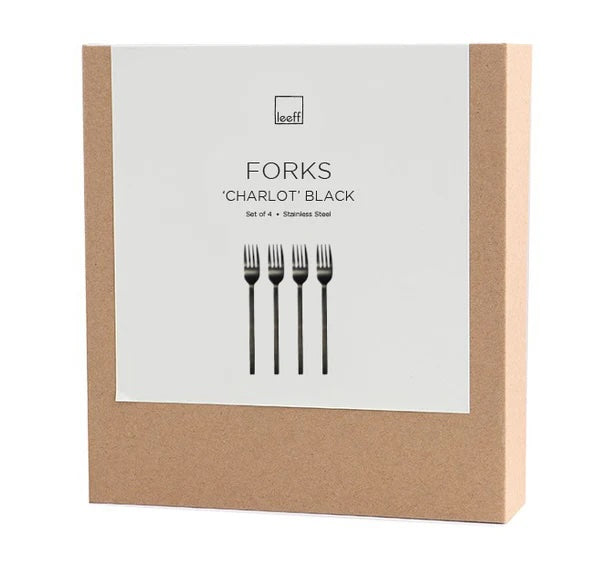 Vorkjes Charlot set-van-4 RVS zwart
