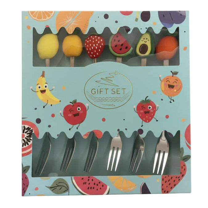 Vorkjes set-van-4 Fruit multi RVS