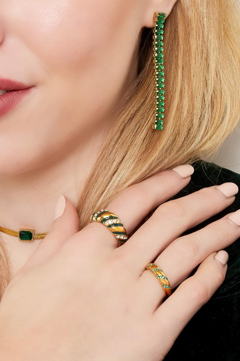 Ring zirkoon swirl Zilver Stainless Steel 16