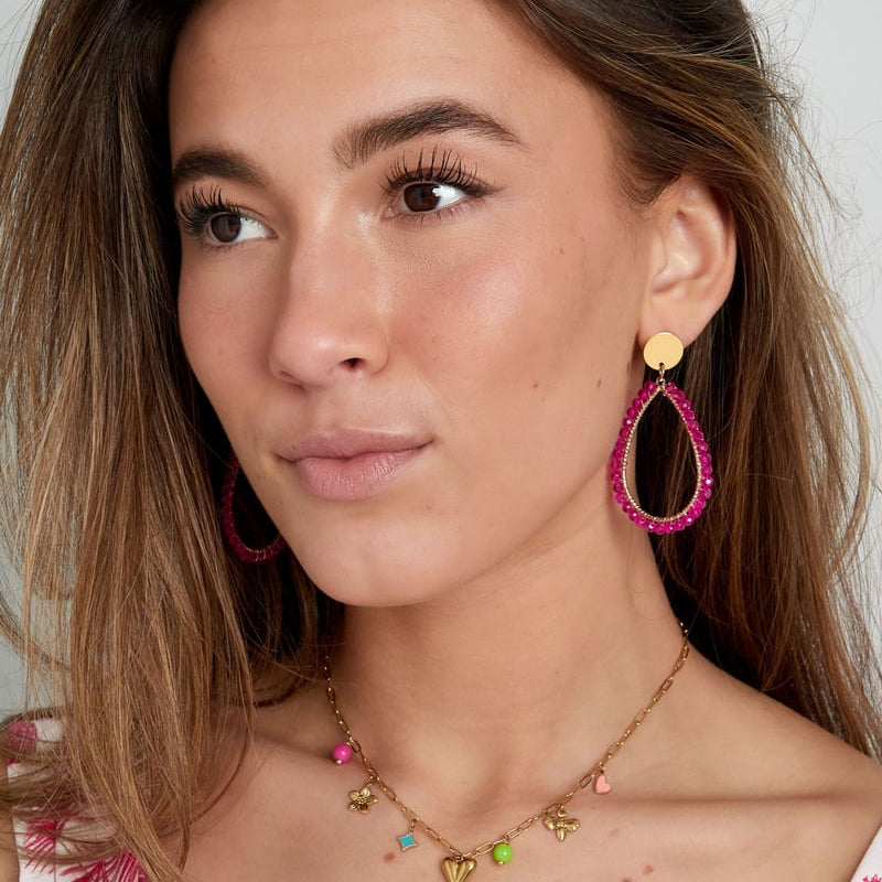 ovale oorbellen pastel - beige 