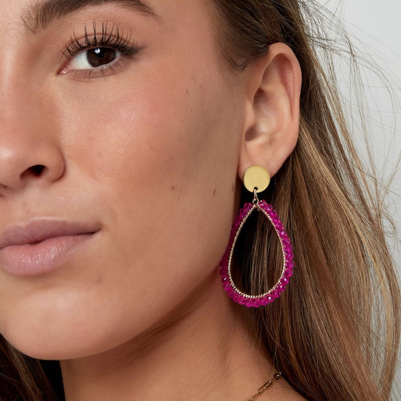 ovale oorbellen pastel - beige 