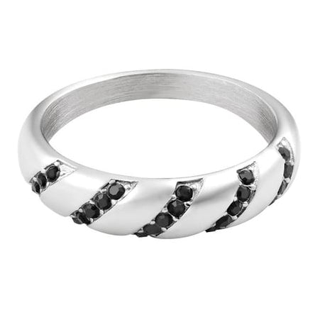 Ring zirkoon swirl Zilver Stainless Steel 16