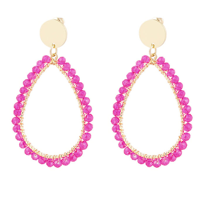 ovale oorbellen pastel - beige 