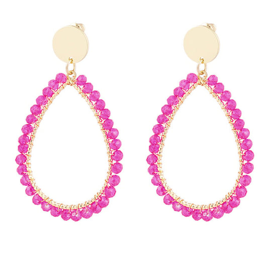 ovale oorbellen pastel - beige 