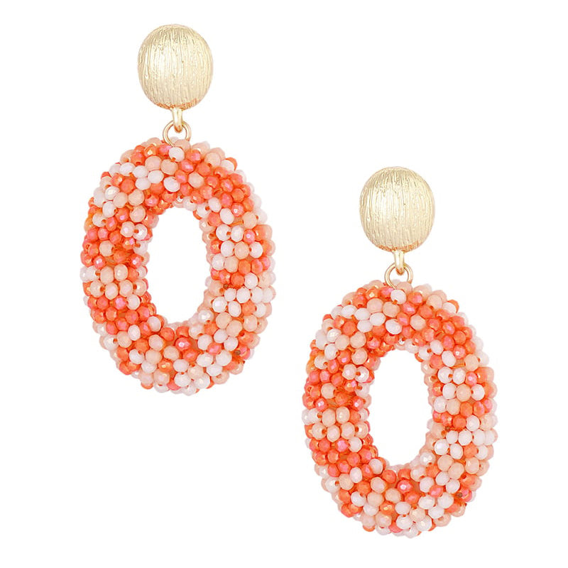 Ovale discodip oorbel - multi