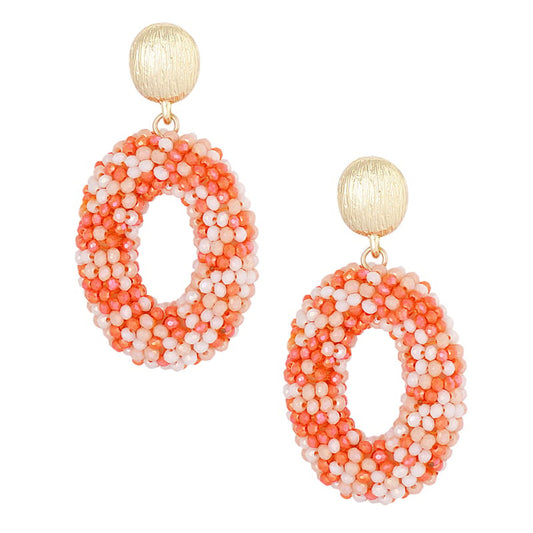 Ovale discodip oorbel - multi