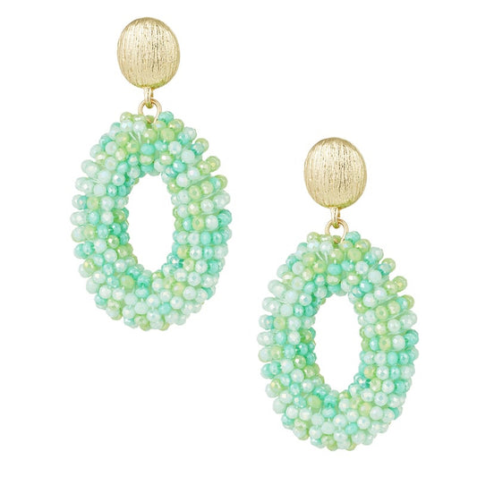 Ovale discodip oorbel - multi