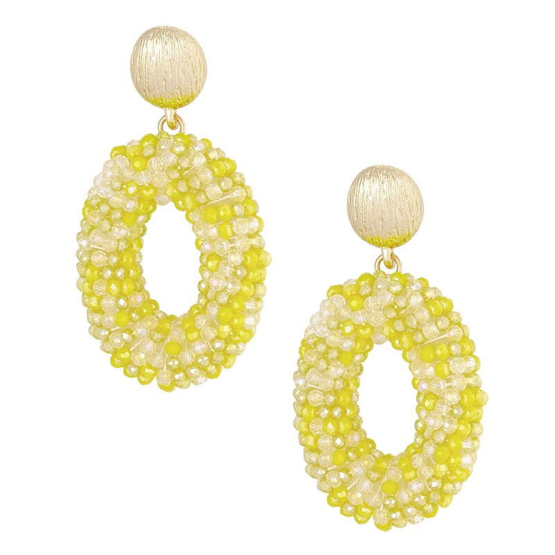 Ovale discodip oorbel - multi