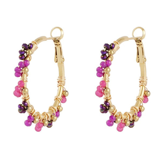 Oorbellen majestic color - beige