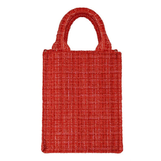 Handtas met patroon & bag strap - rood Polyester