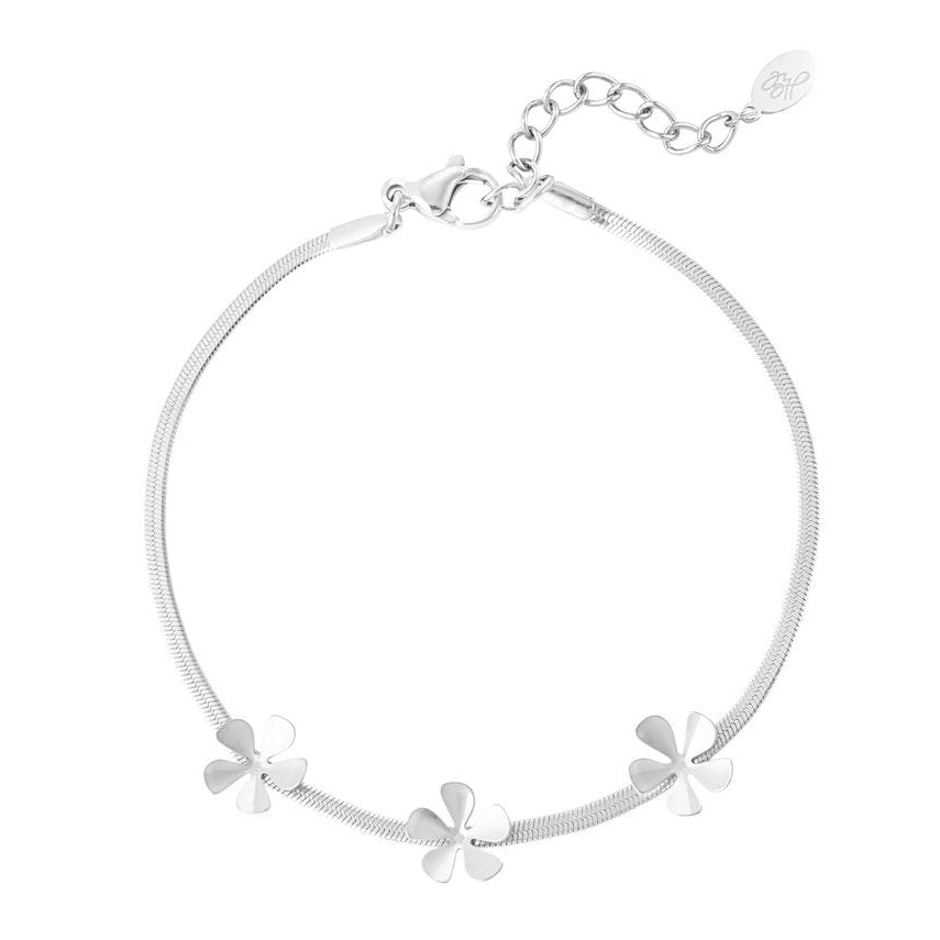 Armband Basic Bloemetjes zilver